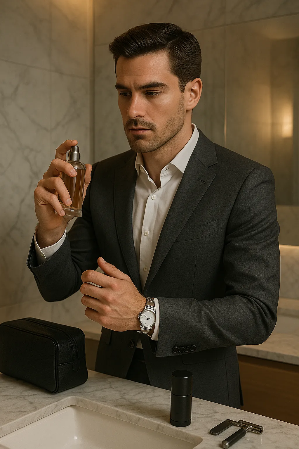  ein Mann mit  Parfum